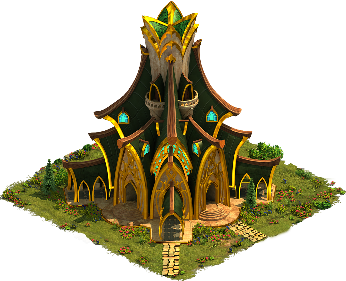 01 Town Hall Elves 13 Cropped - Elvenar Buildings (1143x929), Png Download
