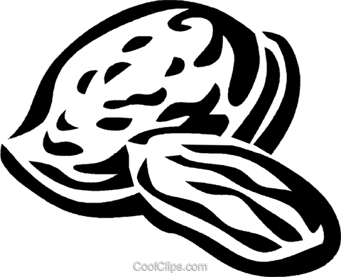 Almond Royalty Free Vector Clip Art Illustration - Badam Clipart Black And White (480x391), Png Download