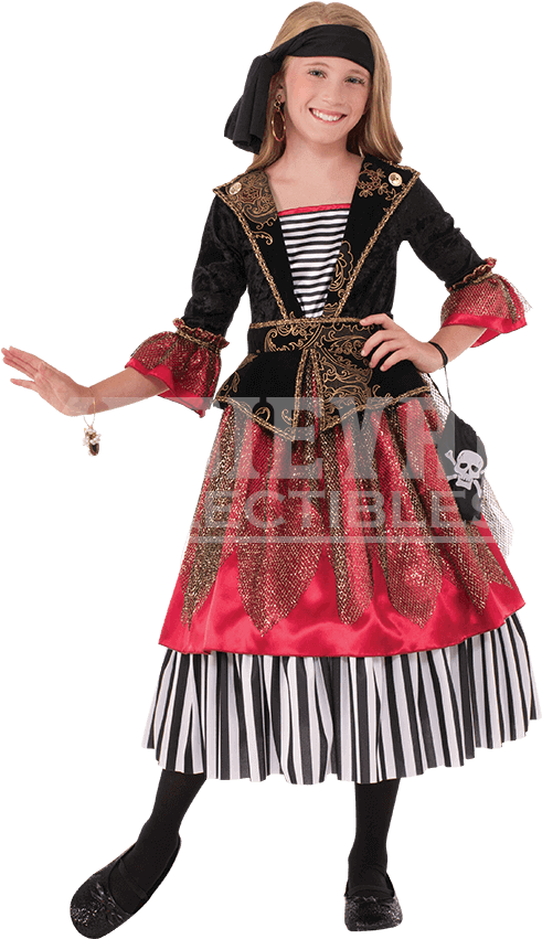 Girls Crimson Caribbean Pirate Costume - Wacoal Basic Benefits Contour Underwire Bra (toast/sand (850x850), Png Download