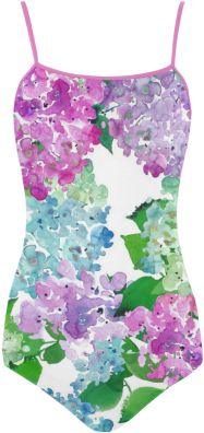 Watercolor Hydrangea Strap Swimsuit - Interestprint Designed Laptop Shoulder Bag Watercolor (500x500), Png Download
