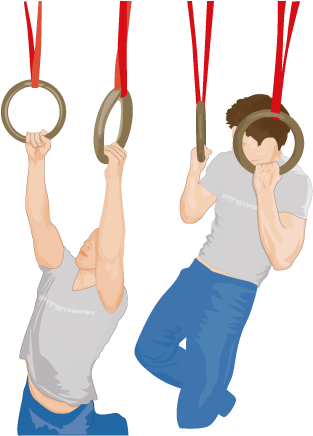 Gymnast Clipart Gymnastics Rings - Ring Pull Up (329x435), Png Download