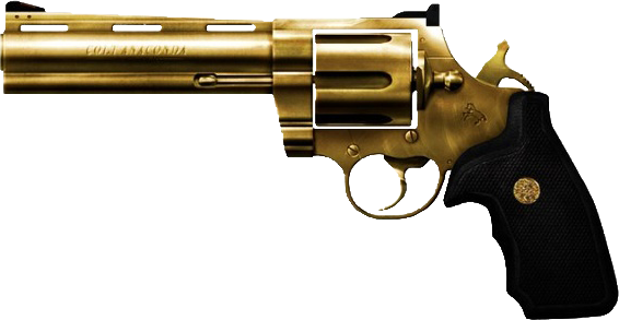Gold Gun Png - Gold Revolver Png (566x293), Png Download