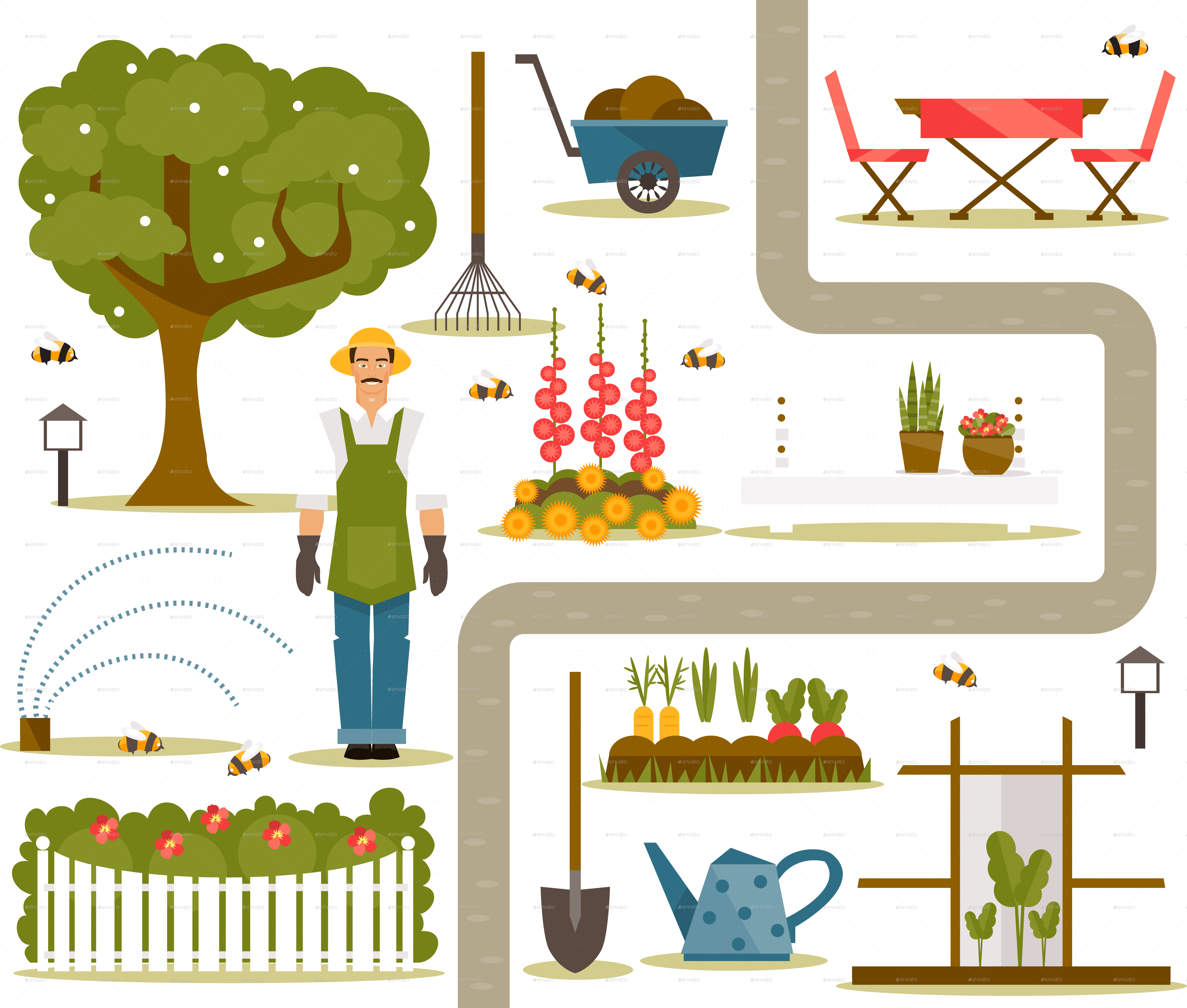 Gardening Gardening - Illustration (4908x4167), Png Download