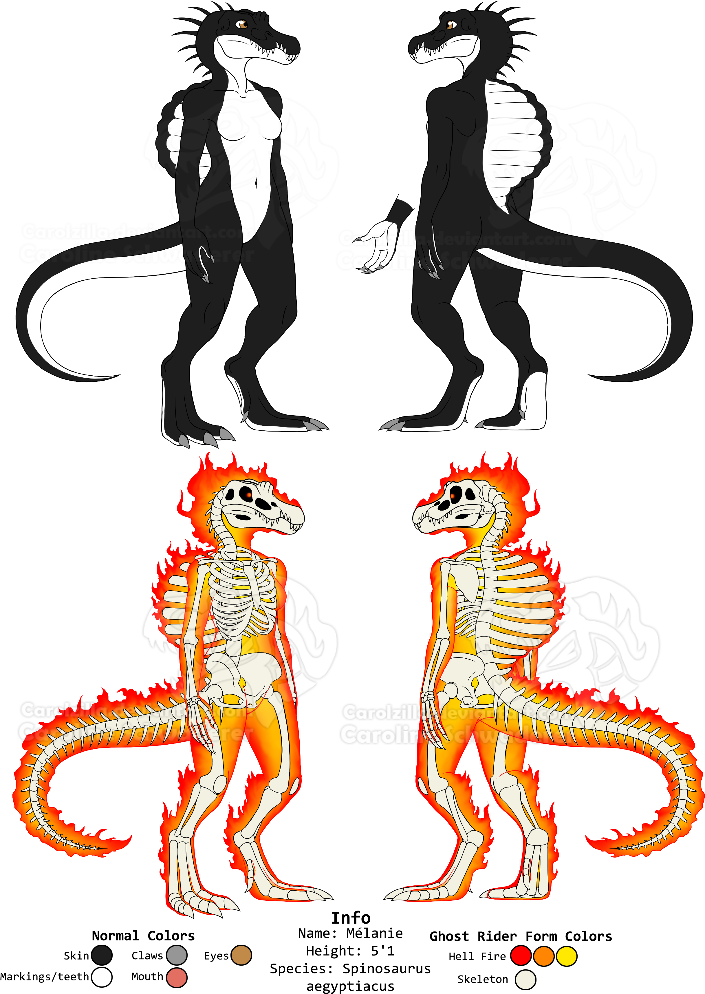 Spino Anthro And Ghost Rider Ref Sheet - Art (2500x3500), Png Download