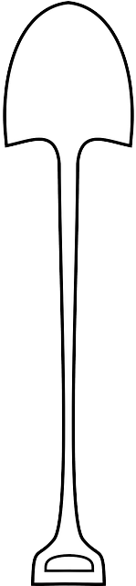 Simple, Outline, Tools, Shovel, Hardware, Gardening - White Shovel (320x640), Png Download
