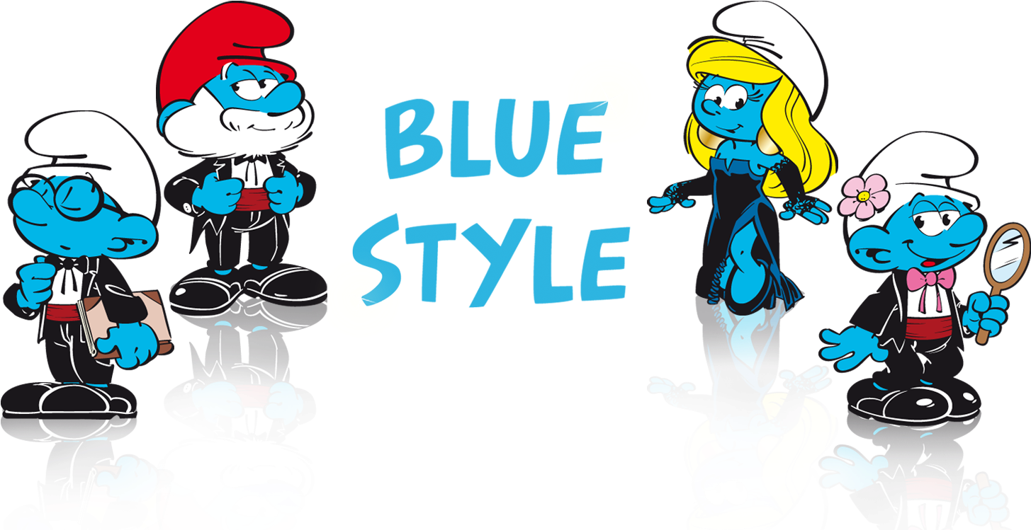 Smurfs - Smurfs Blue Style Papa, 3 Pc (1900x1200), Png Download