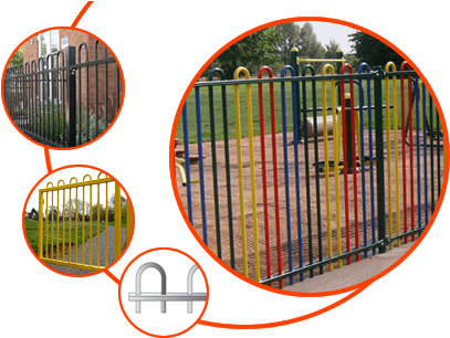 Bow Top Railings Gates Uk Min - Circle (420x308), Png Download