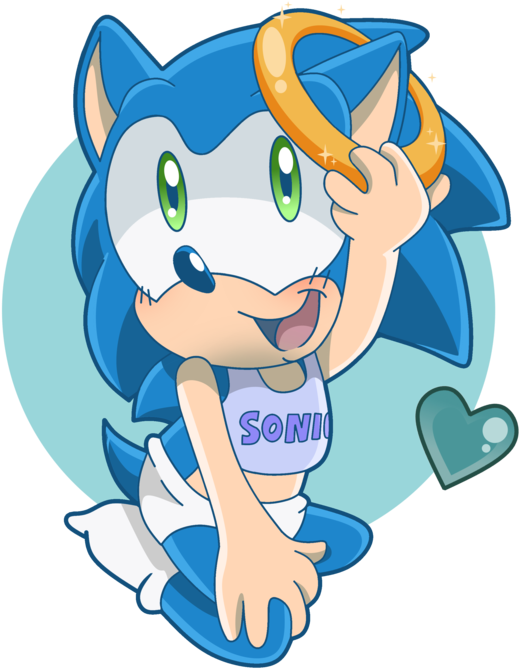 Hedgehog Clipart Cute Anime - Sonic Baby (600x720), Png Download