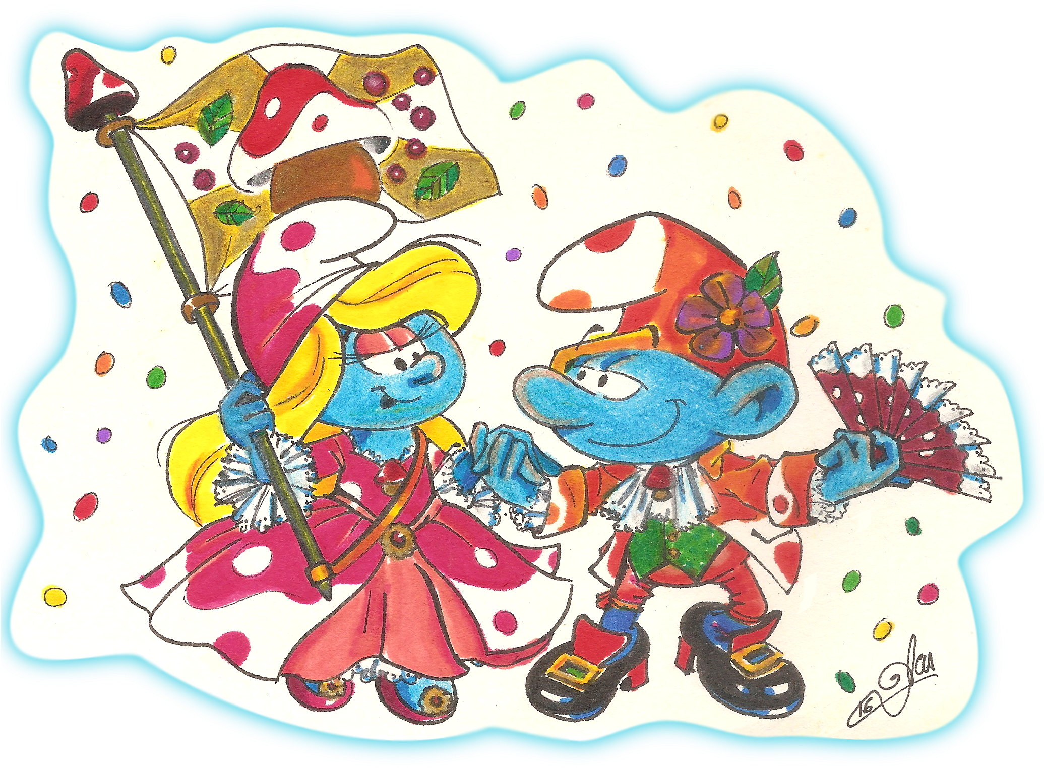 Carnival Smurfs (2070x1530), Png Download