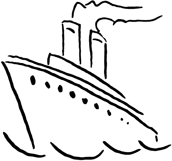 Ocean Liner - Cruise Ship Clip Art Black And White Free (600x562), Png Download