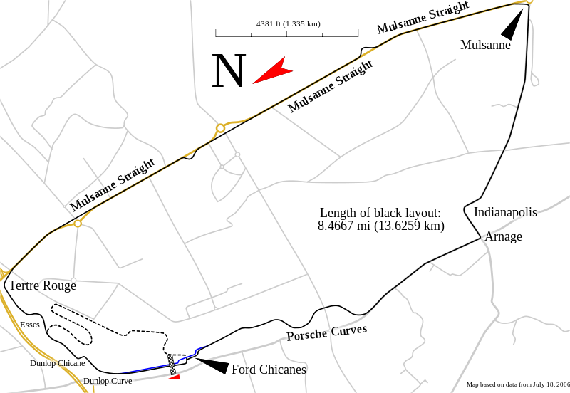 Circuit Des 24 Heures - Le Mans Track 2017 (800x552), Png Download