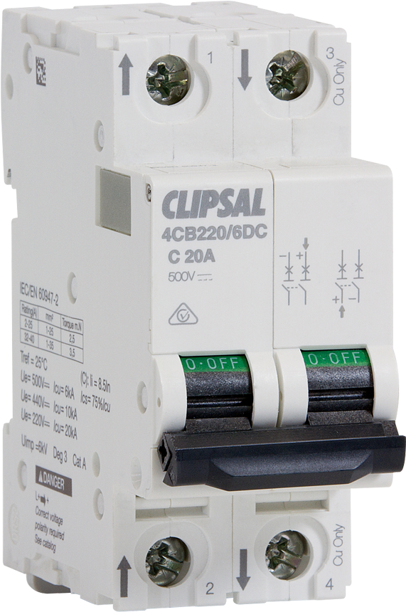 Retrofit Or New Builds - Clipsal 4cb350-6 | 50amp Three Pole 6ka Circuit Breaker (1200x1000), Png Download