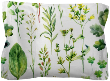 Watercolor Meadow Weeds And Herbs Seamless Pattern - Watercolor Painting (400x400), Png Download