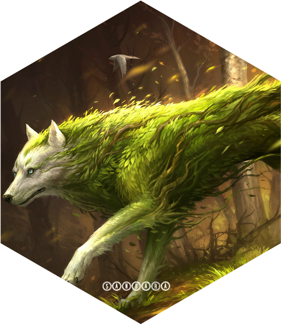 Sandara, Grace The Wolf Goddess Of Herbs (600x660), Png Download