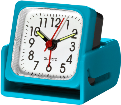 Analog Ascending-volume Travel Alarm Clock - Analog Travel Alarm Clock - Black (550x550), Png Download