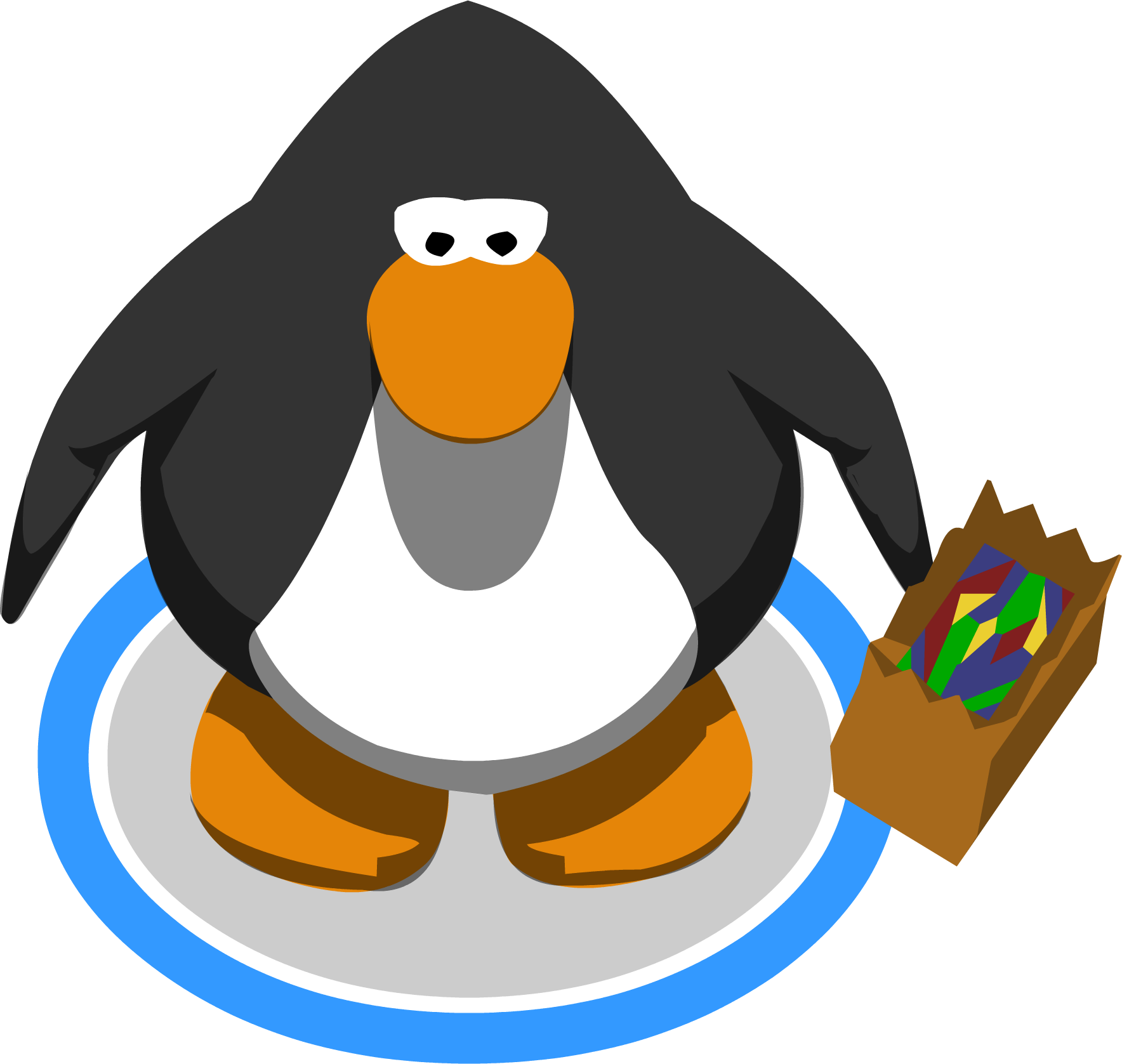 Trick Or Treat Bag In Game - Red Penguin Club Penguin (1768x1677), Png Download