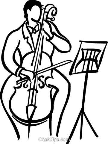 Person Playing The Cello - Person Playing Cello Clipart (361x480), Png Download