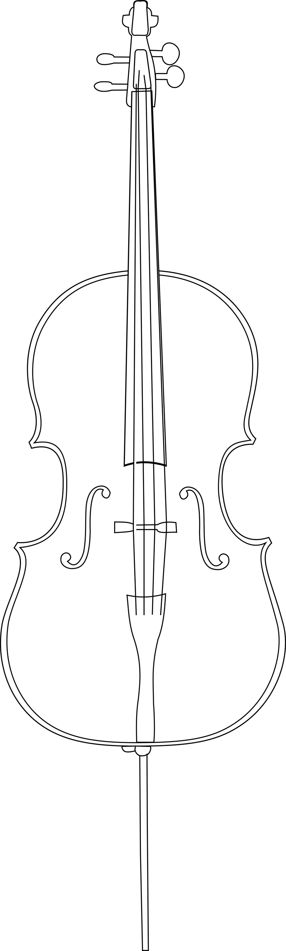 Cello - Cello Clipart (958x3175), Png Download