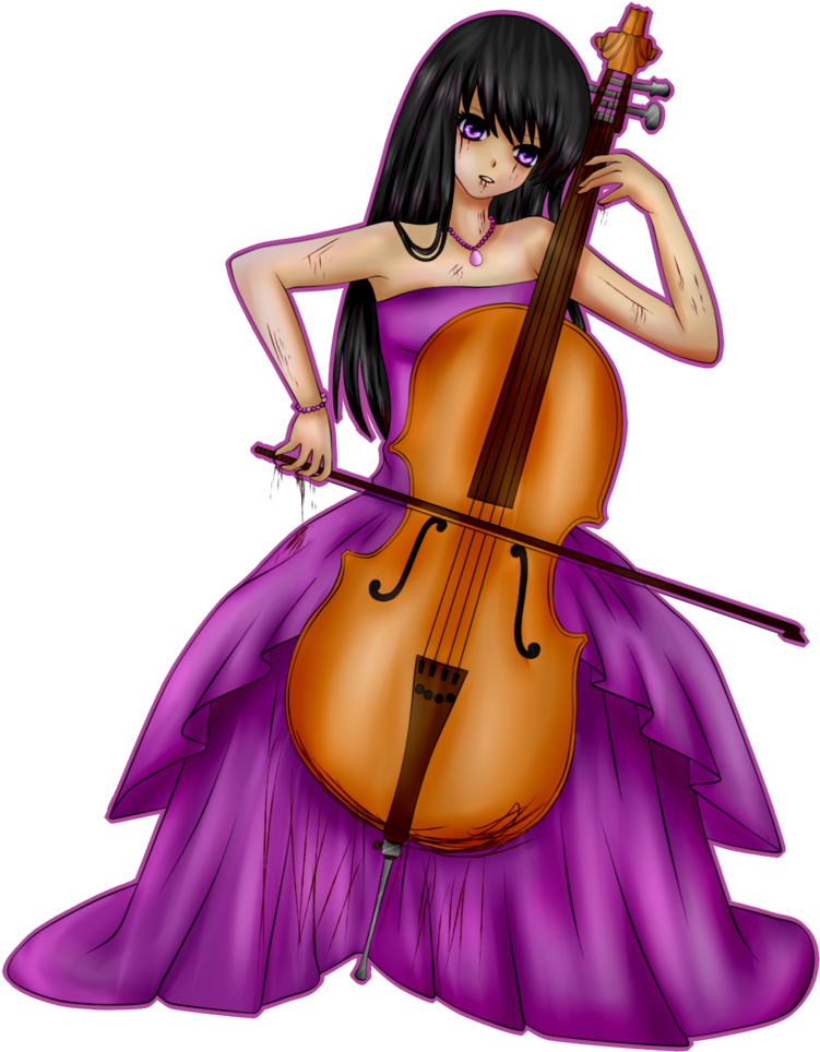 Rubyblossomva, Background Human, Blood, Bow , Cello, - Cartoon (1024x1024), Png Download