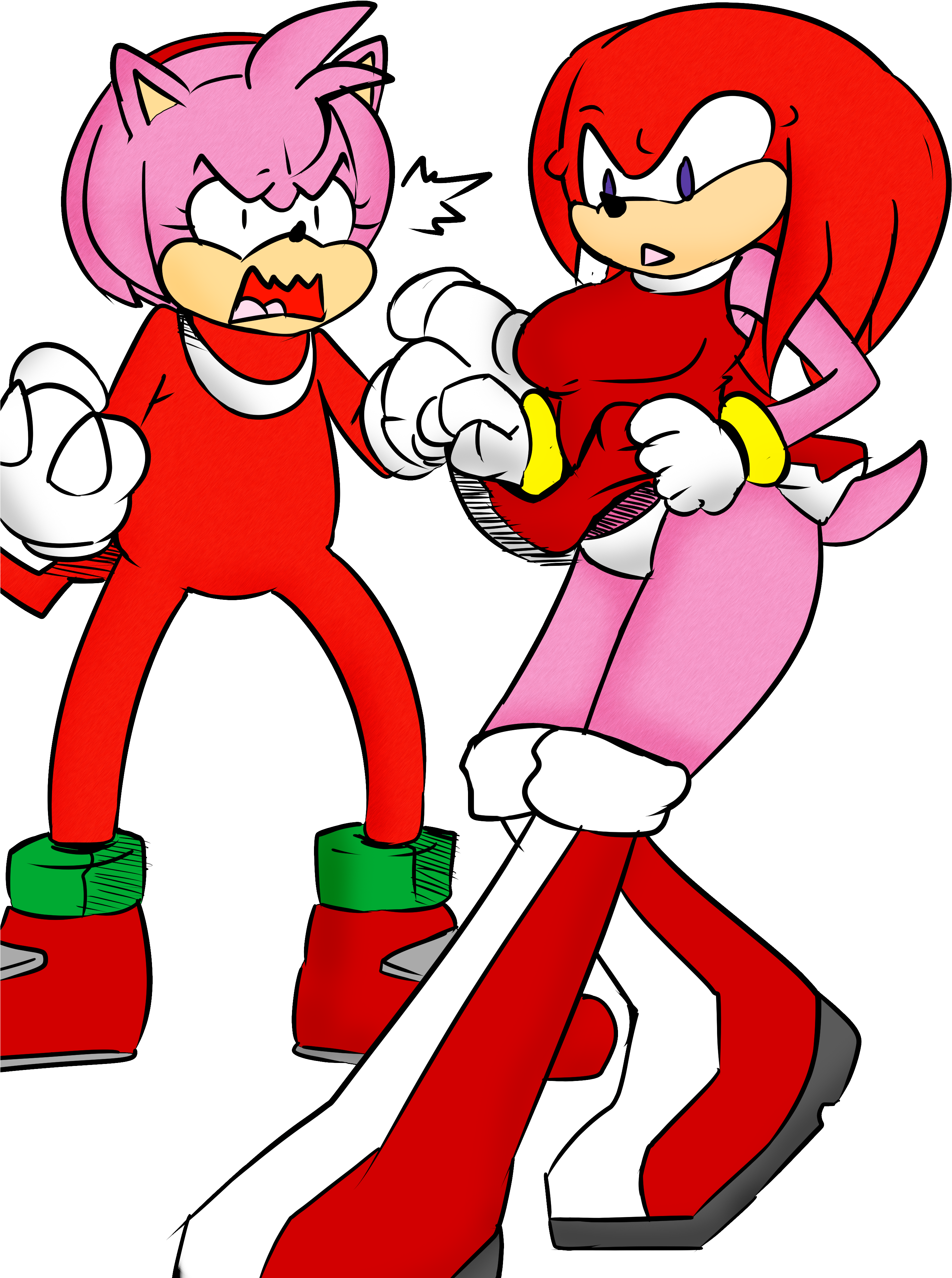 And Knuckles Png - Amy And Rouge Clothes Swap (2894x4093), Png Download