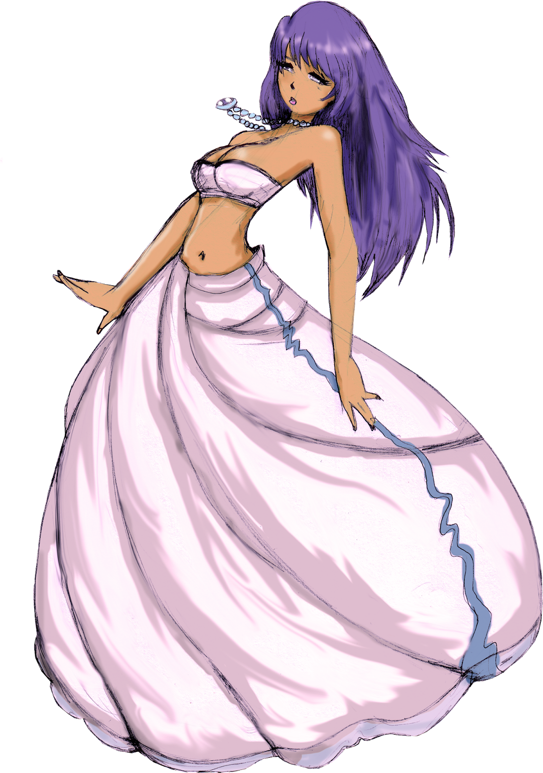 Just A Girl Character I Design - Anime Girl Long Skirt (1133x1600), Png Download