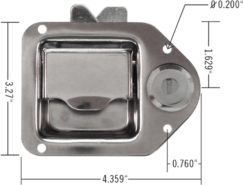 Toolbox Handle Dimensioned - Jeep Wrangler Bolt Lock (500x388), Png Download