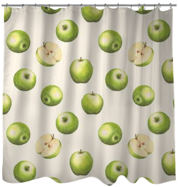Hand-drawn Watercolor Seamless Pattern With Green Apples - Granny Smith (400x400), Png Download