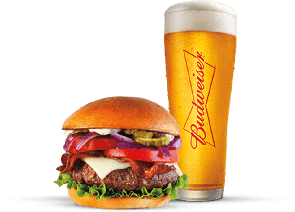 Budweiser Bud & Burgers - Bud & Burgers (970x686), Png Download