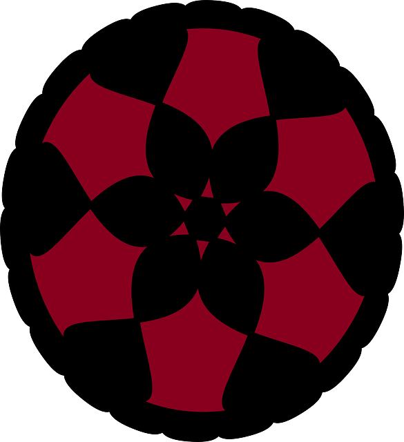 Doily, Flower, Red, Wheel, Abstract - Clip Art (585x640), Png Download