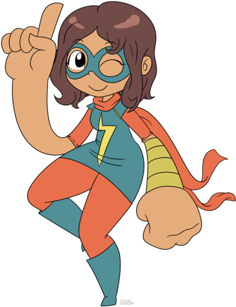 Stretchy Cutie - Ms. Marvel (500x642), Png Download