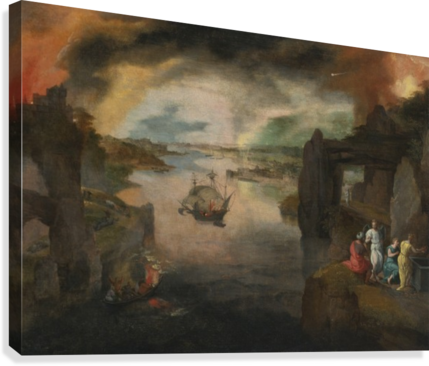Sodom And Gomorrah Canvas Print - Frans Mostaert Painting (429x366), Png Download
