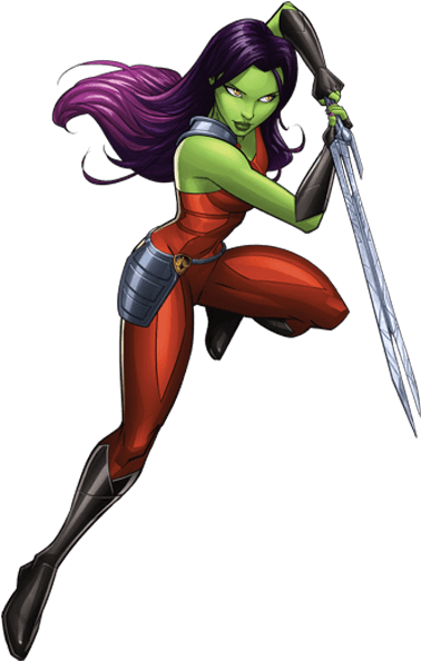 Guardians Of The Galaxy Gamora Cartoon (528x597), Png Download