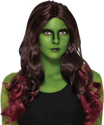 Adult Gamora Wig - Guardians Of The Galaxy Women's Gamora Wig (415x415), Png Download