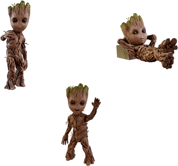 Baby Groot Gamora Rocket Raccoon Thanos - Hot Toys Lms004 Groot Guardians Life-size Action Figure (600x600), Png Download