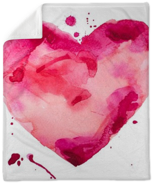 Love, Relationship, Art, Painting Plush Blanket • Pixers® - Watercolor Pink Heart Png (400x400), Png Download