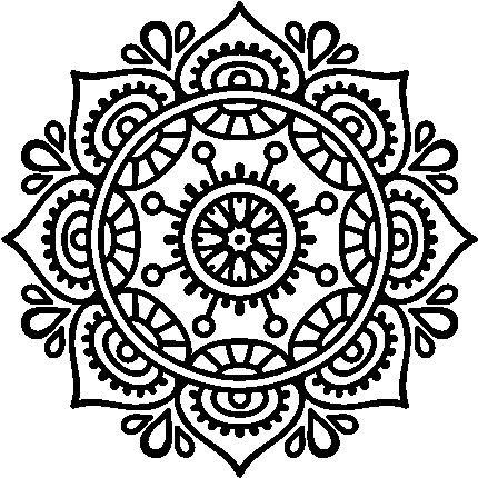 Mandala To Relax Coloring Page - Art Nouveau Ornaments Png (600x470), Png Download