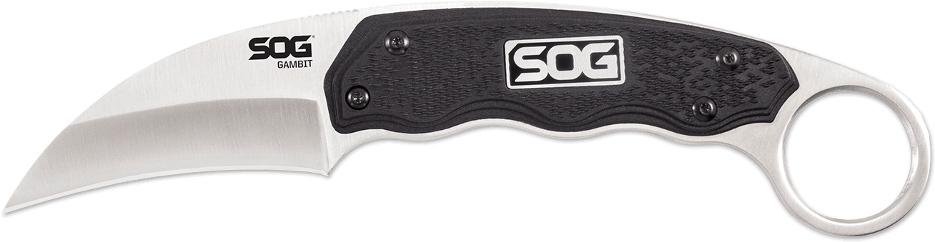 Specifications - Sog Gb1001-cp Gambit Fixed-blade Knife (1330x546), Png Download