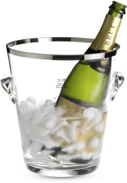 Seau À Champagne - Peugeot 220075 Glass Champagne Bucket, Platinum Band (524x700), Png Download