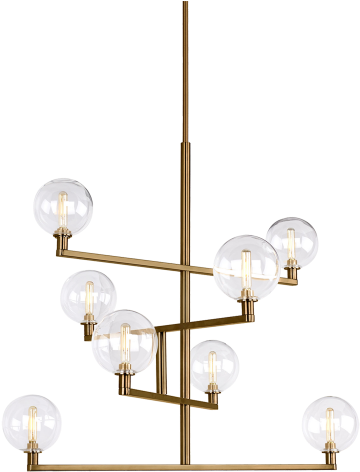 Gambit Chandelier Clear Aged Brass 2700k 90 Cri T6 - Gambit Tech Lighting (480x480), Png Download