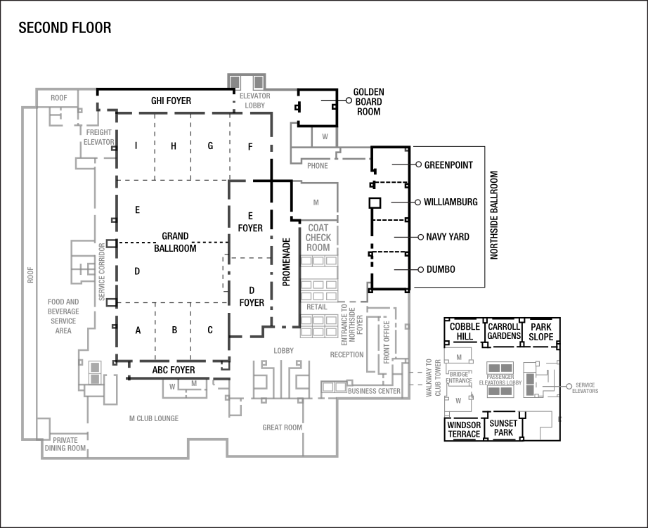 Meeting Room Floor Plans0 - Hotel Brooklyn Bridge Plan (922x751), Png Download