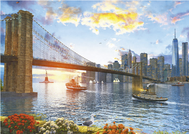 Brooklyn Bridge - Educa Childrens 4000 Brooklyn Bridge Puzzle Piece (640x640), Png Download