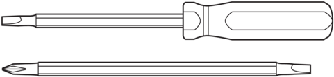 Pocket 2 In 1 Screwdriver - Straight Head Screwdriver Large And Small Png (480x270), Png Download