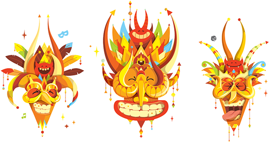Carnival Masks - Dominican Republic Carnival Clipart (600x331), Png Download