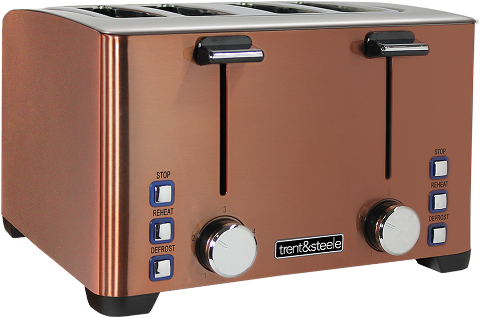 4-slice Toaster - Copper Toaster And Kettle Set (960x960), Png Download