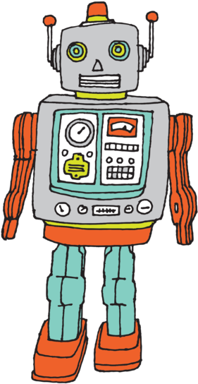 Robot - Tattly Temporary Tattoos, Robot, 5ml (690x690), Png Download