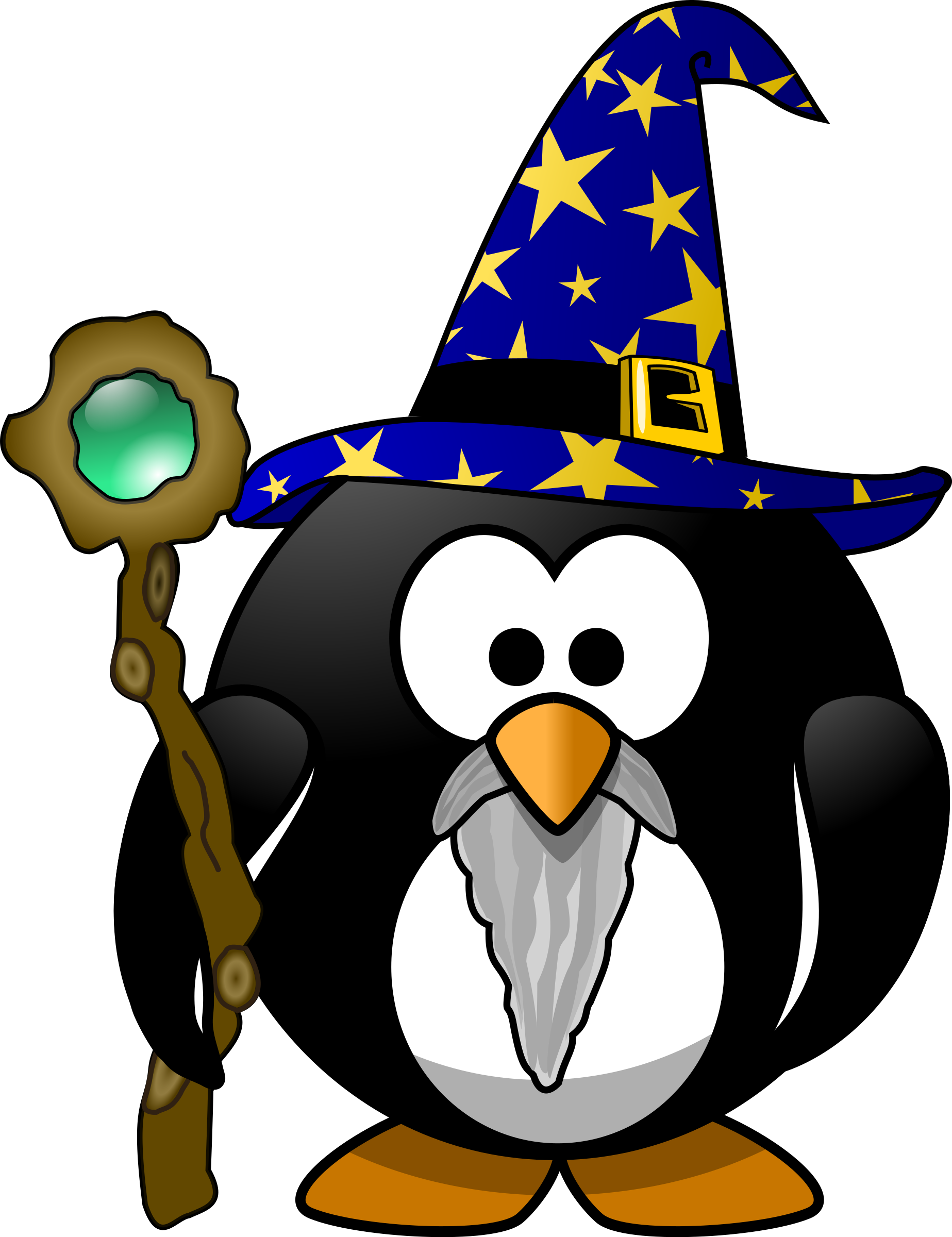 Gandalf-161456 - Wizard Penguin (985x1280), Png Download