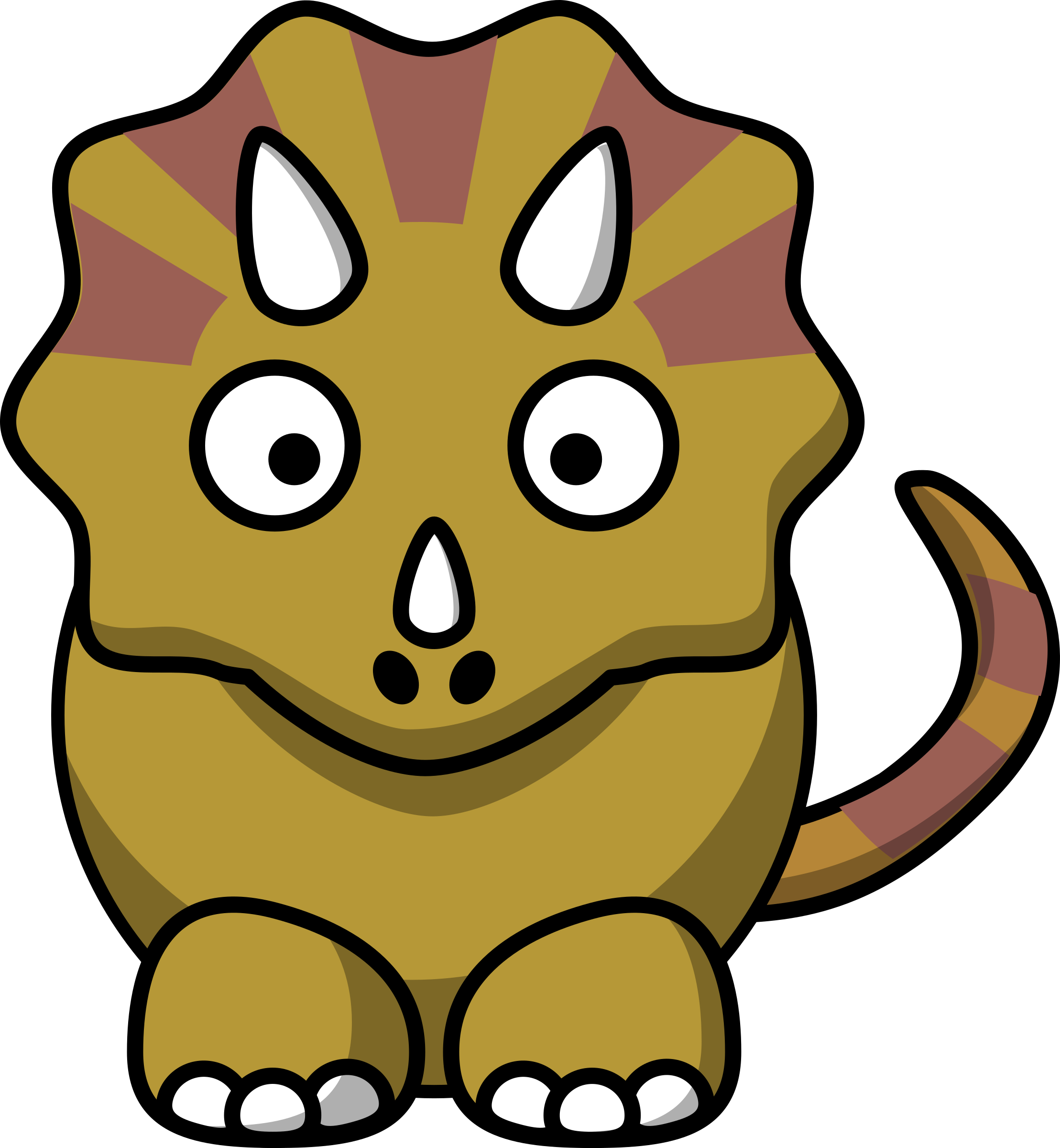 This Free Icons Png Design Of Stripy Triceratops (2217x2400), Png Download