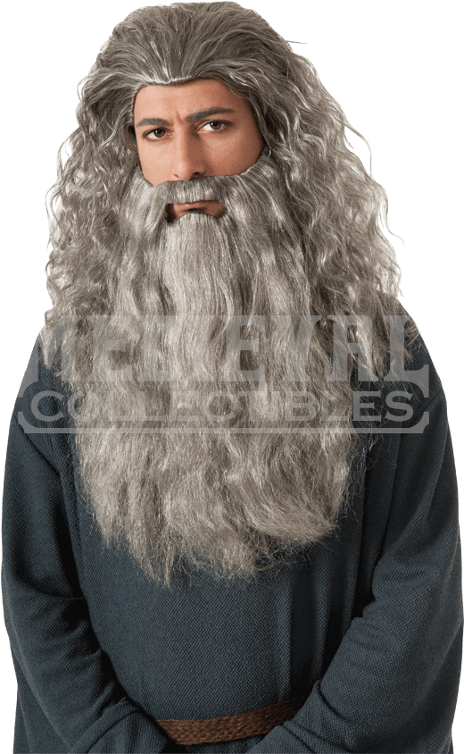 Adult Gandalf Wig And Beard - Beard Wig (850x850), Png Download