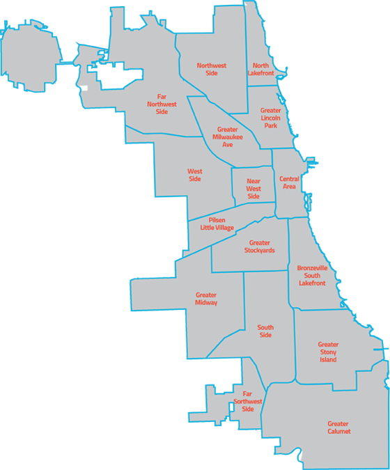 Far Northwest Side - Chicago Neighborhood Map Png (560x675), Png Download