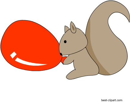 Squirrel Holding A Balloon Clip Art - Clip Art (450x450), Png Download
